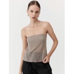 Mesh Strapless Top - Fog