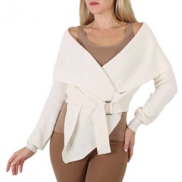 Ladies Blazer Ivory Knit Wrap Jacket, Brand Size 38 (US Size 4)