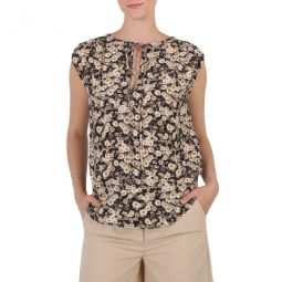 Multicolor Printed Silk Top, Brand Size 38 (US Size 4)