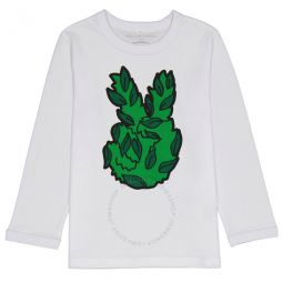 Pure White Peace Leaf T-Shirt, Size 6Y