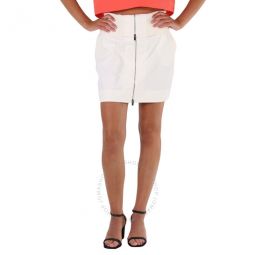 Ladies Cream Alter Mat Mini Zip Skirt, Brand Size 44 (US Size 10)