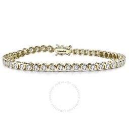 Tennis Bracelet with Round Clear Cubic Zirconia in Bezel-setting