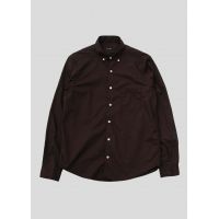Single Needle Shirt - Dark Brown Broadcloth