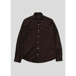 Single Needle Shirt - Dark Brown Broadcloth