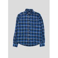 Single Needle Shirt - Blue Pucker Flannel