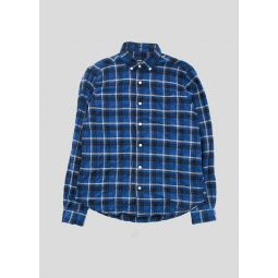 Single Needle Shirt - Blue Pucker Flannel