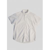 Crinkle Cotton Short Sleeve Single Needle Shirt - White