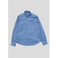 Single Needle Shirt - Blue Crinkle Twill