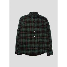 Single Needle Shirt - Green Pucker Flannel