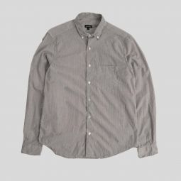 Single Needle Shirt - Soft Grey Stripe
