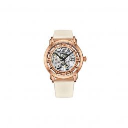 Women's Legacy Leather Rose Gold (Skeletonized) Dial Watch