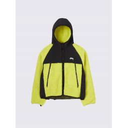 Sherpa Paneled Hooded Jacket - Lime