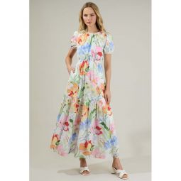 Juliet Floral Garden Maxi Dress - White Multi
