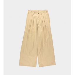 Matching Stitch Wide Pants - Beige