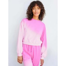 Ombre Crop Sweatshirt - Flamingo