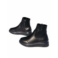 Napa Leather Shearling Sneaker Boot - Black