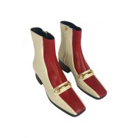 Bitone Welt Sole Boot - Cream/Red