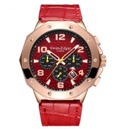 Defence Timer Automatic Red Dial Mens Watch
