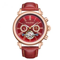 Scholar Automatic Red Dial Mens Watch