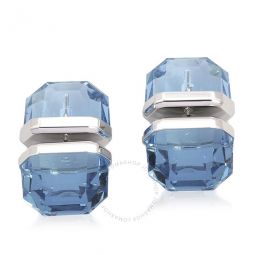 Blue Rhodium Plated Lucent Stud Earrings