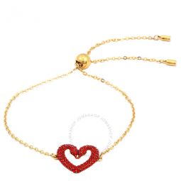Gold-Tone Plated Red Heart Una Bracelet