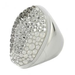 Rhodium Plated Kinshasa Ring, Size 55