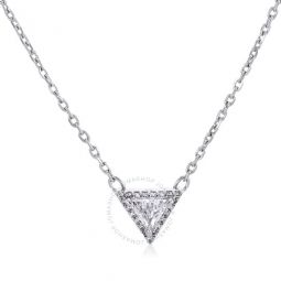Ortyx Rhodium Plated Triangle Cut Necklace