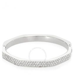 Dextera White Rhodium Plated Octagon Shape Bangle, Size S