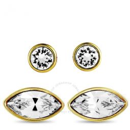 Harley Gold-Plated and Crystal Pierced Earrings Set