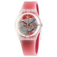 Monthly Drops Clearly Red Striped Quartz Unisex Watch