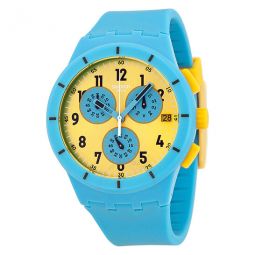 Maresoli Yellow Dial Blue Rubber Mens Watch