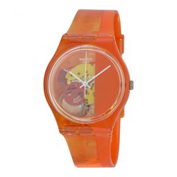 Bloody Orange Skeleton Dial Orange Plastic Unisex Watch