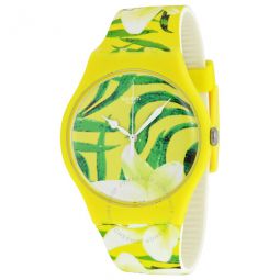 Limbo Dance Yellow Patterned Dial Yellow Patterned Silicone Unisex Watch
