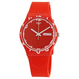 Over Red Quartz Red Dial Red Silicone Unisex Watch