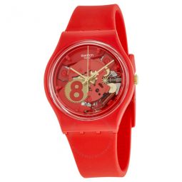 Eight for Luck Red Silicone Unisex Watch