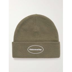 E/T Logo-Embroidered Ribbed-Knit Beanie