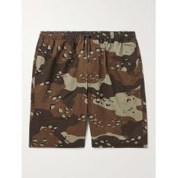 Beach Straight-Leg Camouflage-Print Cotton-Twill Drawstring Shorts