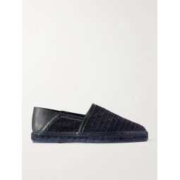 Barnes Collapsible-Heel Woven Suede and Leather Espadrilles