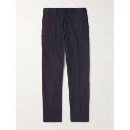 Slim-Fit Pleated Cotton-Twill Chinos