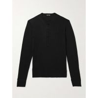Silk and Cotton-Blend Henley Sweater