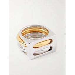 Double Cage Gold and Silver Ring