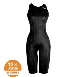 TYR Womens Fusion 2 Aerofit Open Back Kneeskin Tech Suit Swimsuit