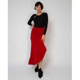 Davina Ruffle Skirt - Red