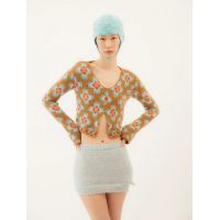 Alhena Knit Sweater - Brown/Light Blue
