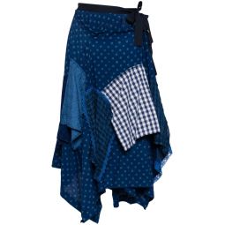 Cotton Cloth Indigo Print Skirt