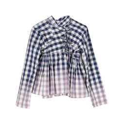 Cotton Gingham Check Garment Jacket