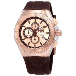 Cruise Star Rose Dial Brown Silicone Mens Watch 115217