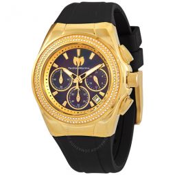 Cruise Diva Pave Chronograph Black Dial Watch