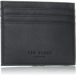 Leather Cardholder Wallet - Evet Striped Pu Black