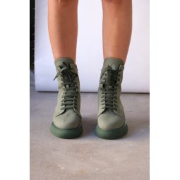 Selene Combat Boots in Military Green